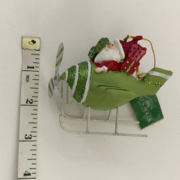 KURT ADLER Santa Ornament Whimsical Christmas Ornament Flying Plane NWT - Picture 13 of 15